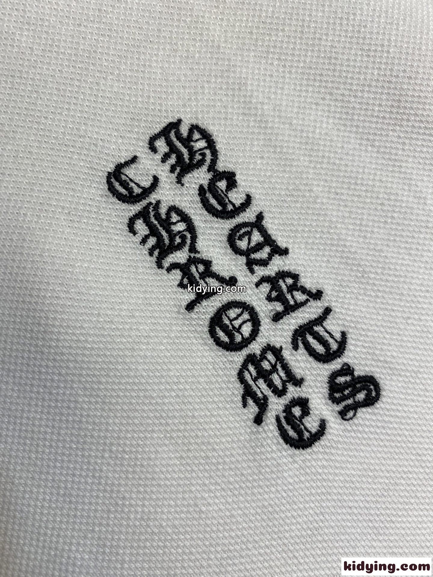 洗練された ロゴ刺繍 半袖ポロシャツ クロムハーツ Tシャツ 偽物 コットン-3