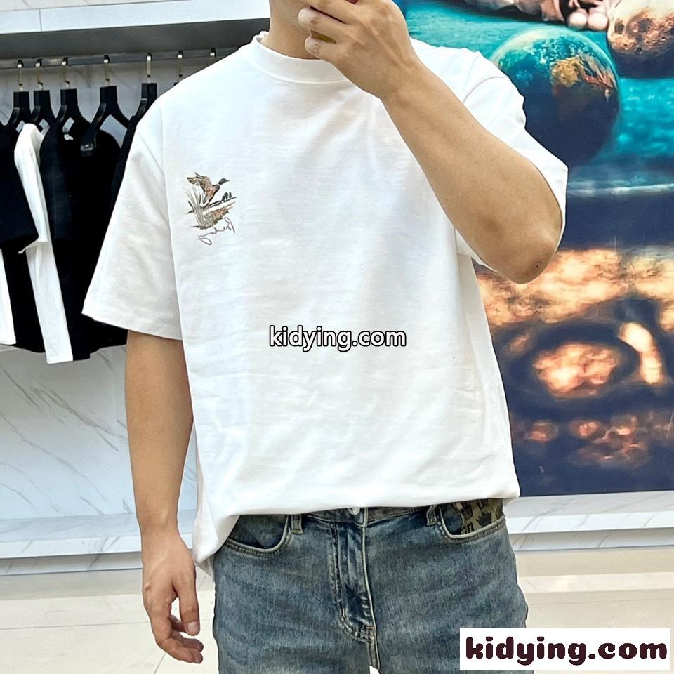 カジュアル リラックス 刺繍入り 半袖Tシャツ バーバリー Tシャツ コピー ホワイト-1