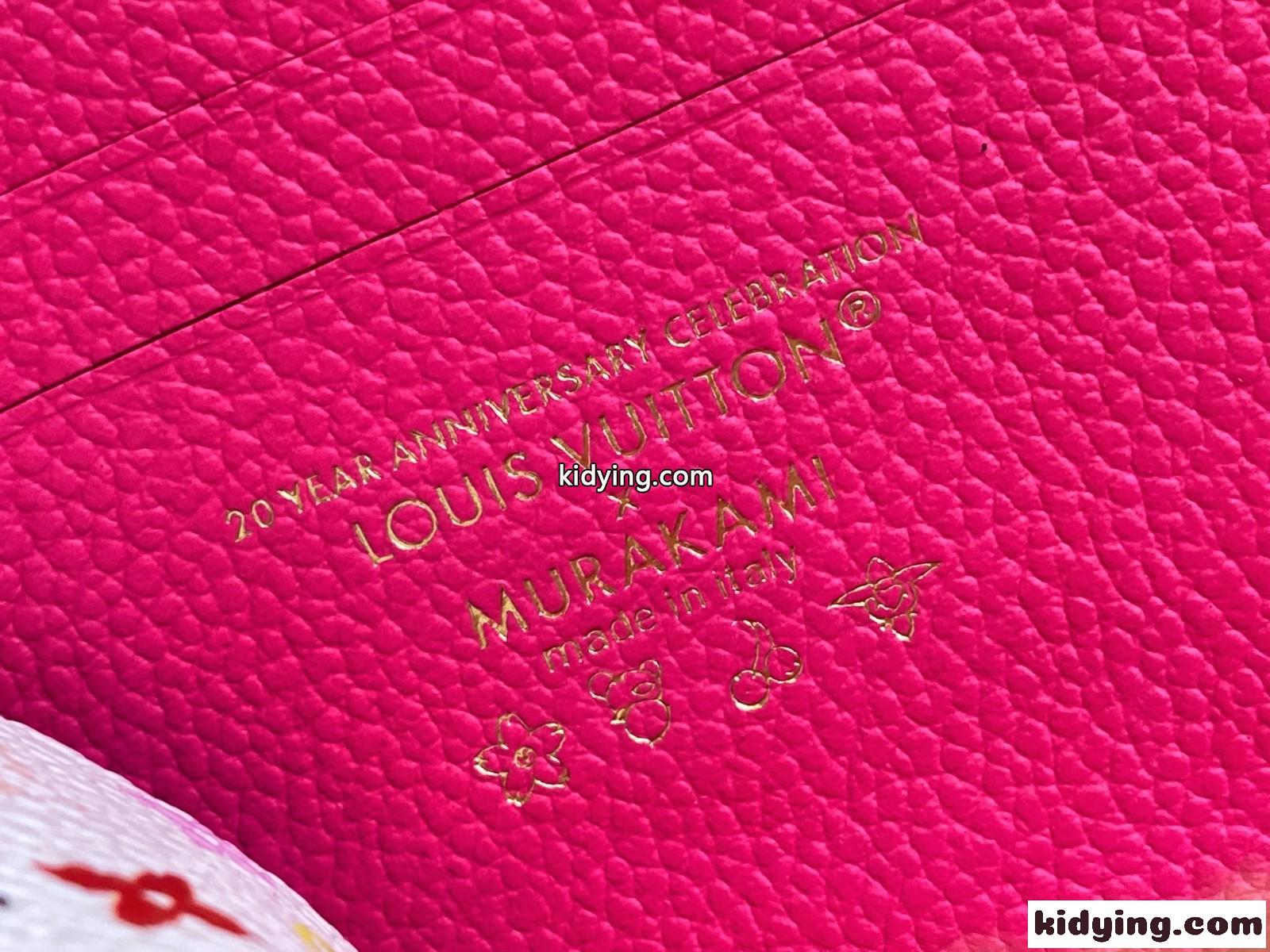 ルイ・ヴィトン 村上隆 LV × TM ポルトフォイユ・ノア コンパクト スーパーコピー M13801 ピンク-6