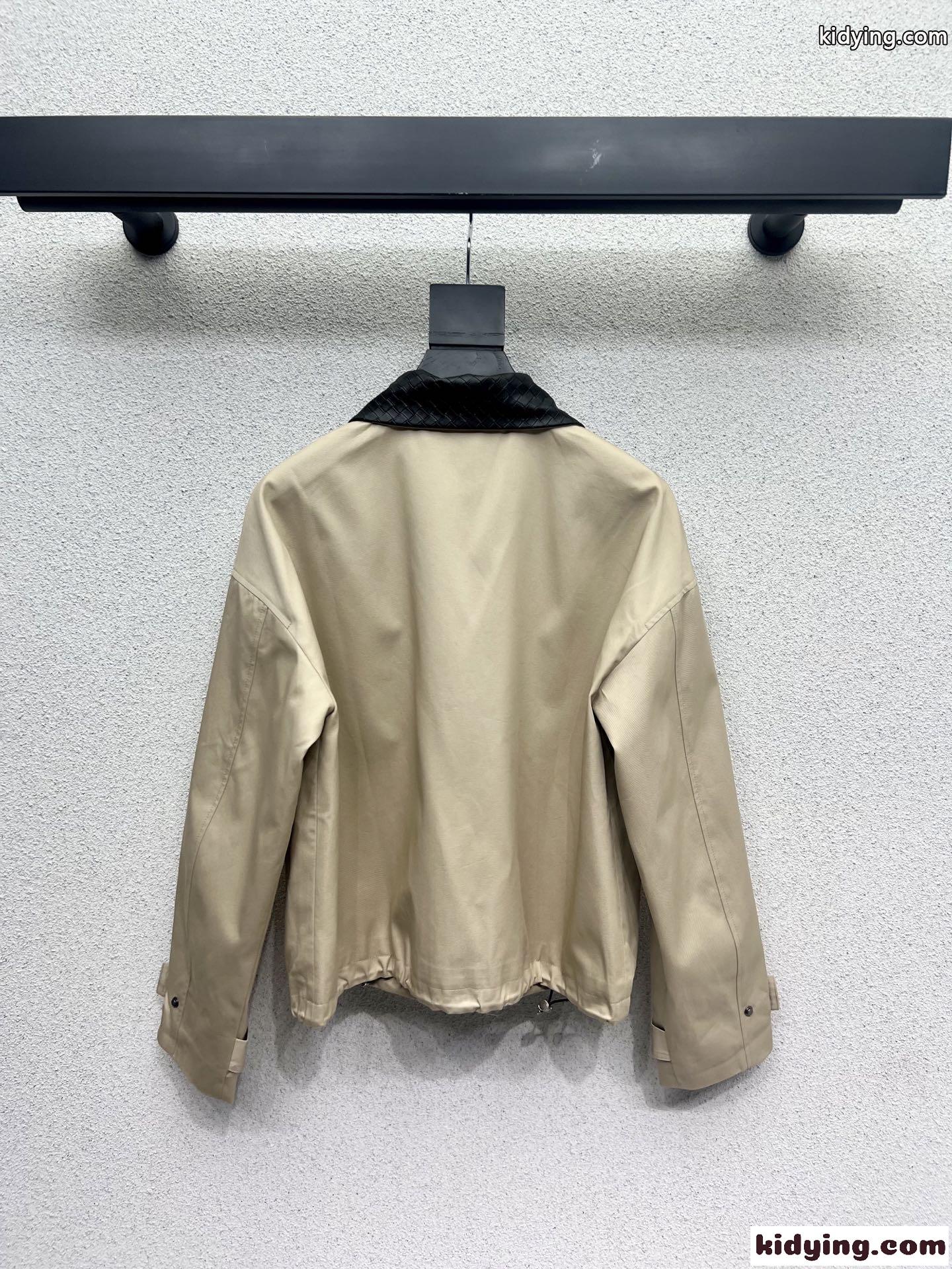 洗練された おしゃれ レザー襟 ブルゾン プラダ ジャケット アウター-4