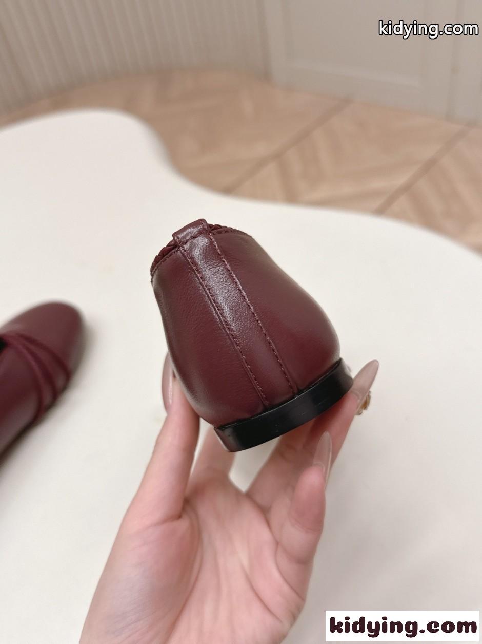 ボッテガ・ヴェネタ ローサ メリージェーン バレリーナ スーパーコピー ボルドー-3