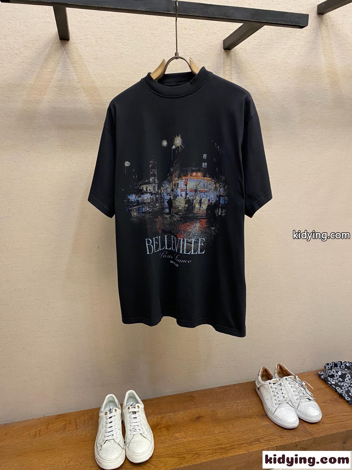 BELLEVILLE 半袖Tシャツ オーバーサイズ バレンシアガ Tシャツ コピー-0