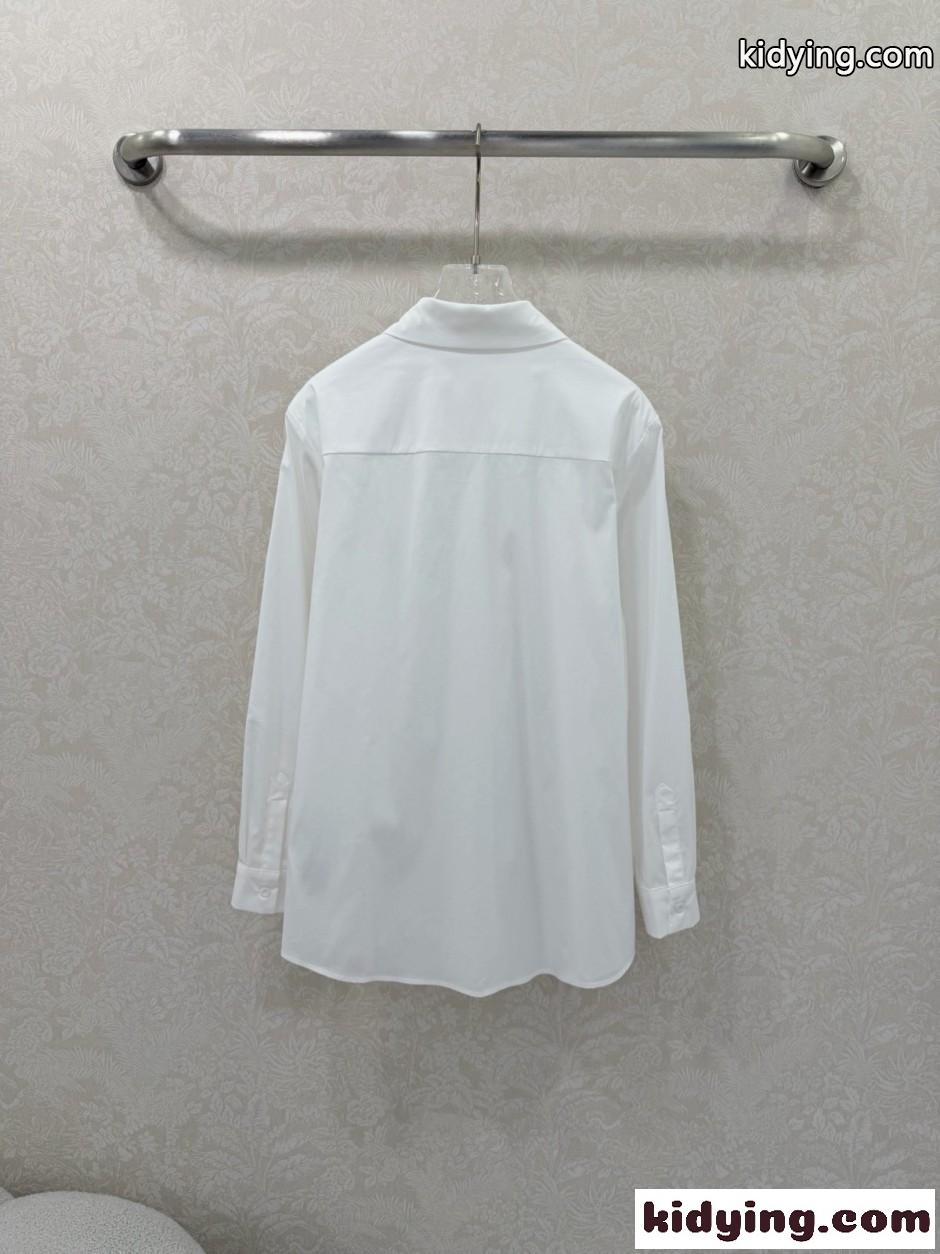 刺繍入り コットンブレンドシャツ グッチ シャツ コピー ホワイト-4