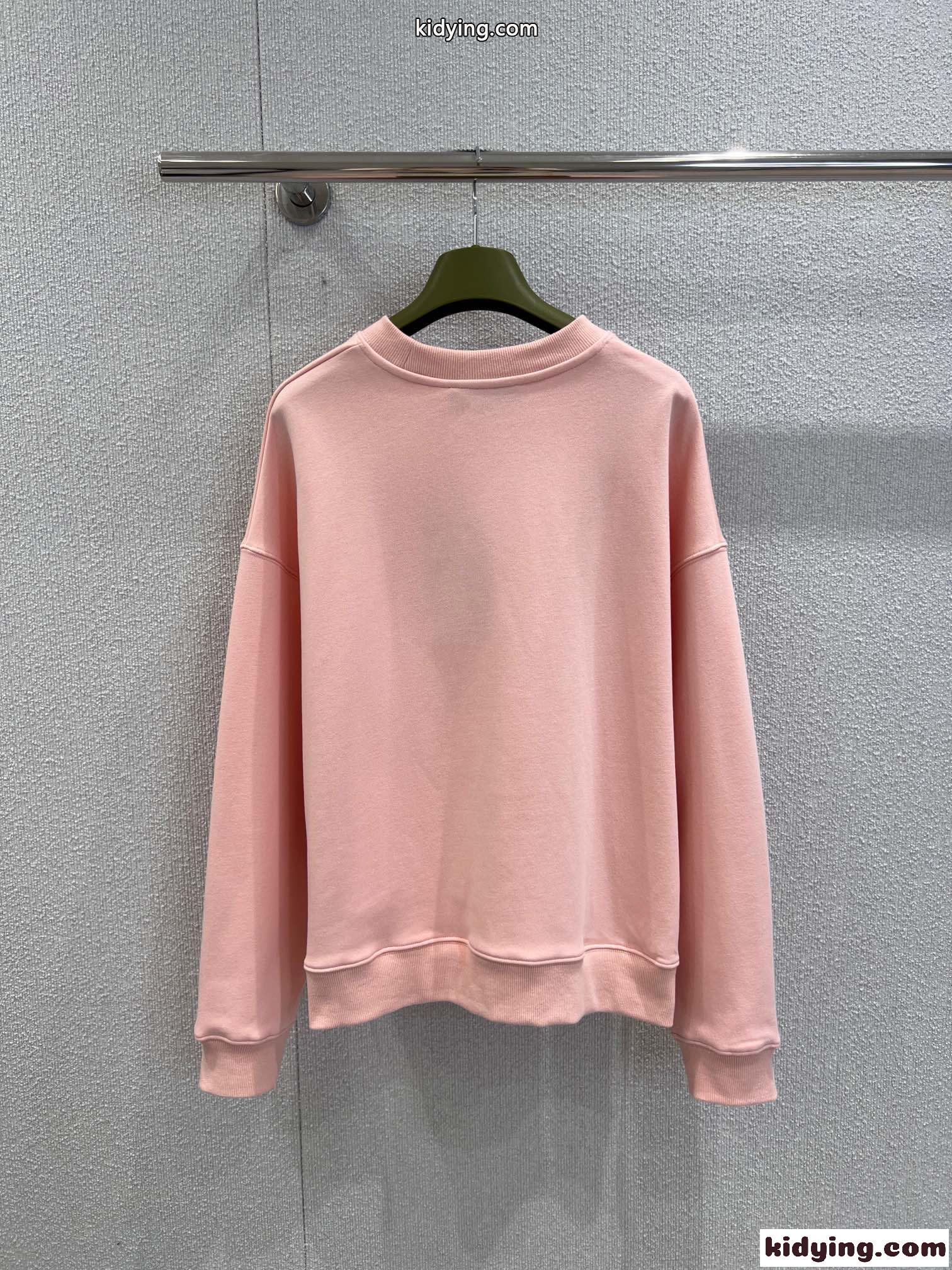 シンプル コットン スウェットシャツ グッチ 偽物 クルーネック ピンク-1