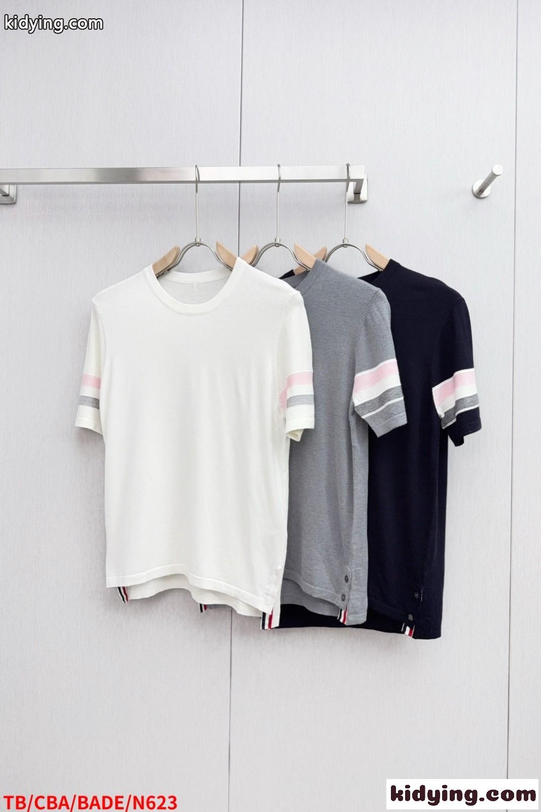 カジュアル お洒落 ニットTシャツ トムブラウン Tシャツ 偽物 クルーネック-0