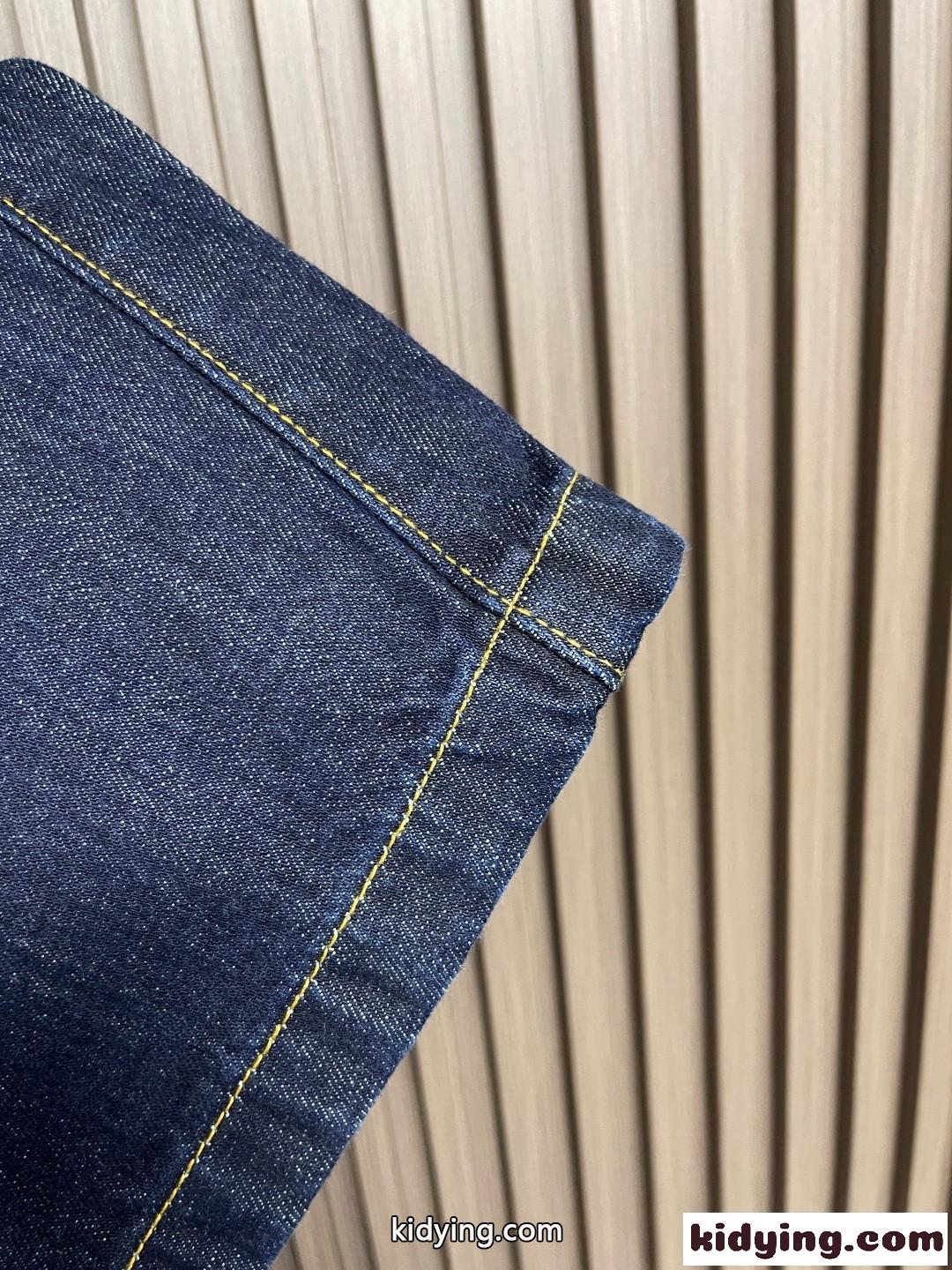 トレンド バレルレッグデニムパンツ ロエベ パンツ 偽物 合わせやすい-4