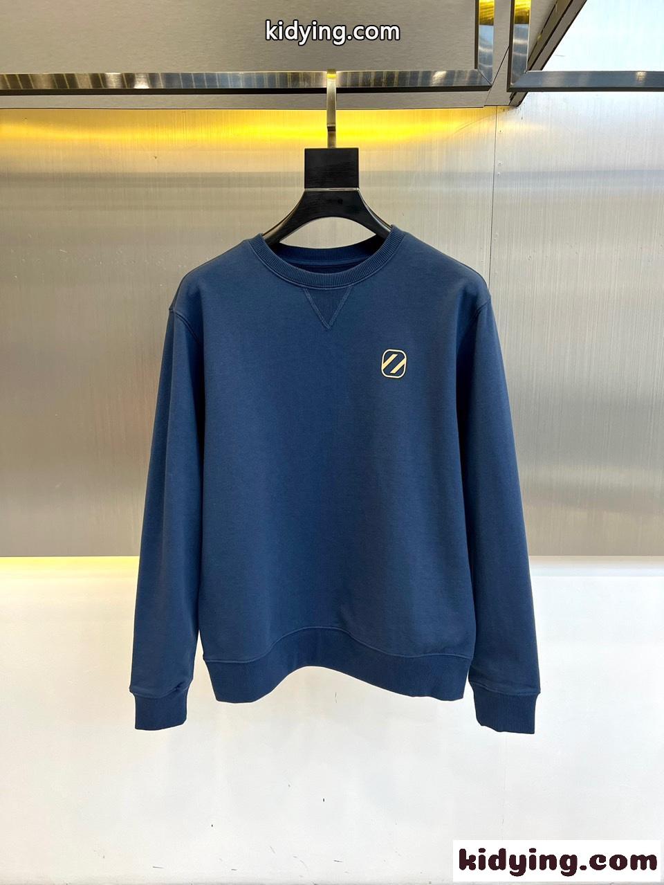 定番 合わせやすい スウェットシャツ エルメネジルド・ゼニア Tシャツ コピー ブルー-0