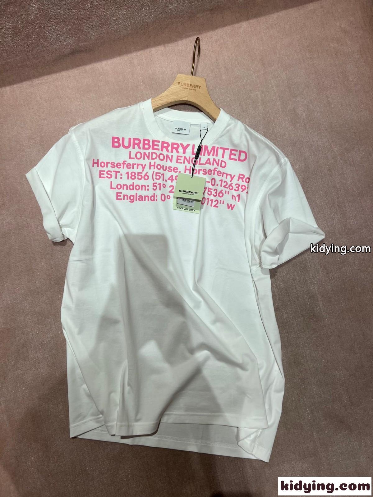 ロケーションプリント コットン クルーネック バーバリー Tシャツ コピー トップス-4