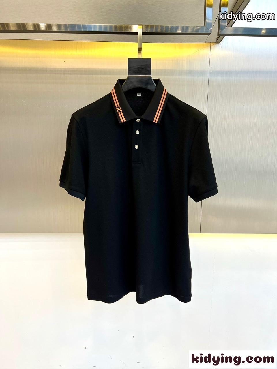 上品 コットンピケ エルメネジルド・ゼニア 半袖Tシャツ コピー メンズ ポロシャツ ブラック-2