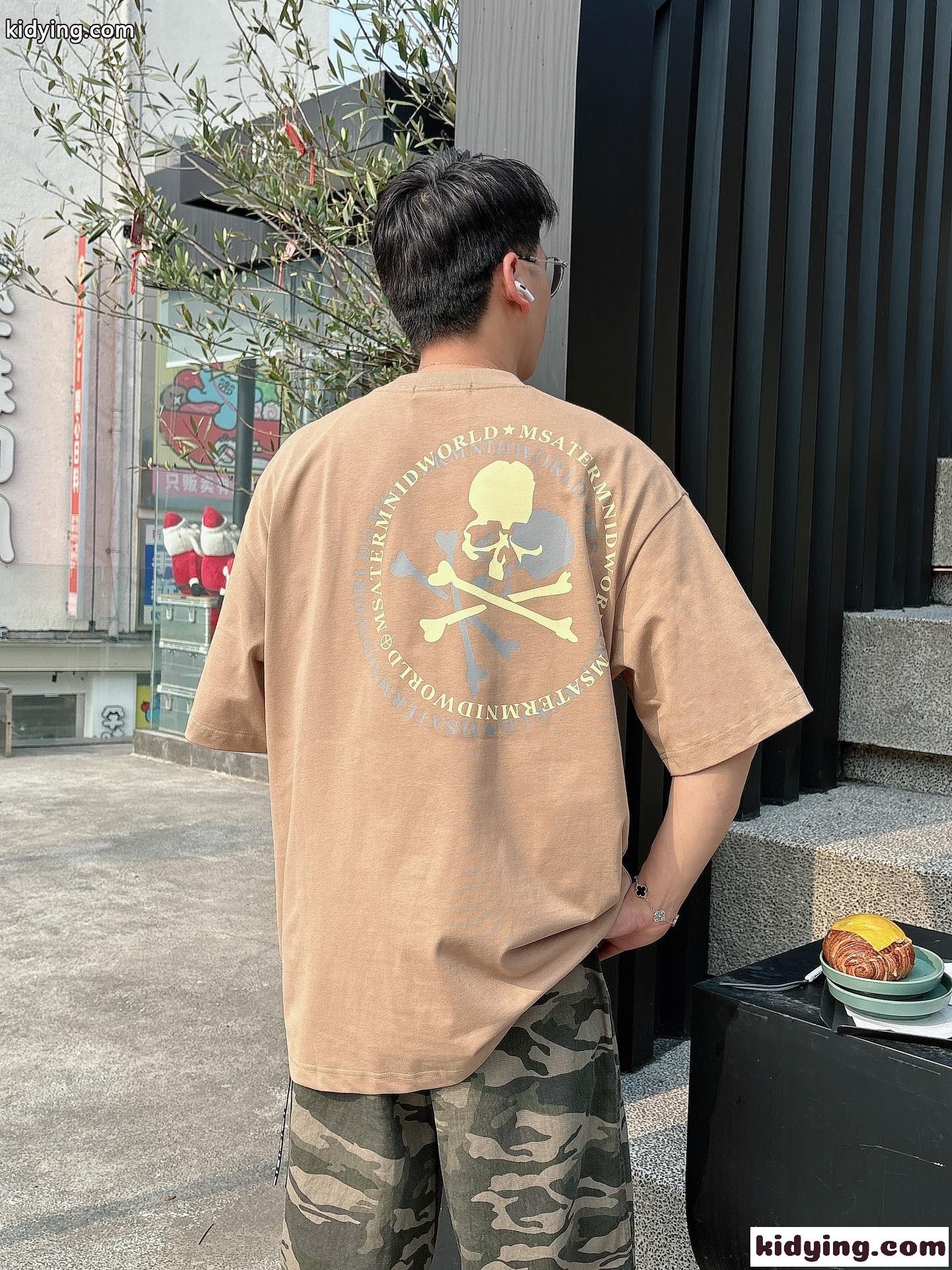 オーバーサイズ コットン マスターマインド・ジャパン Tシャツ コピー 半袖Tシャツ ベージュ-2