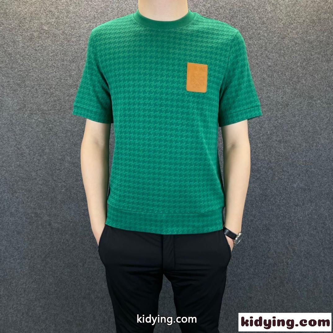 シンプル 柔らかい 着心地いい ラウンドネック ロエベ  半袖tシャツ コピー おしゃれ カジュアル メンズ-3
