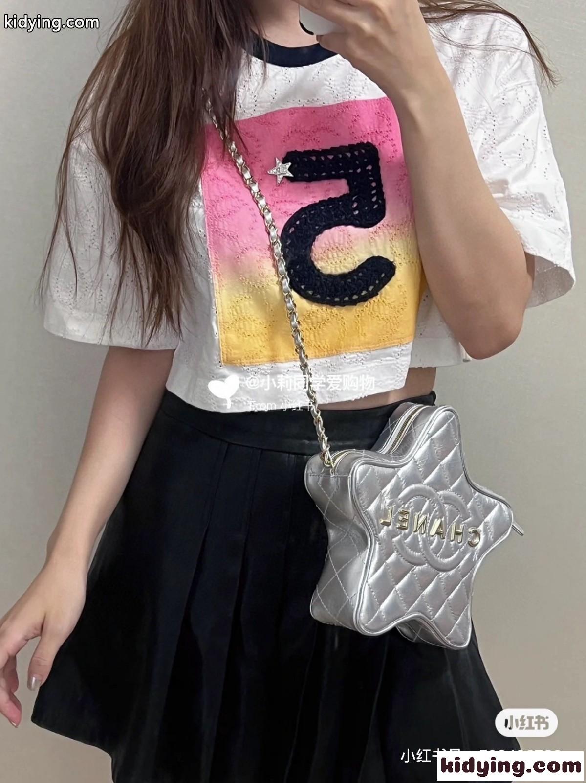 トレンド クロップド 半袖Tシャツ シャネル Tシャツ 偽物 レディース-4