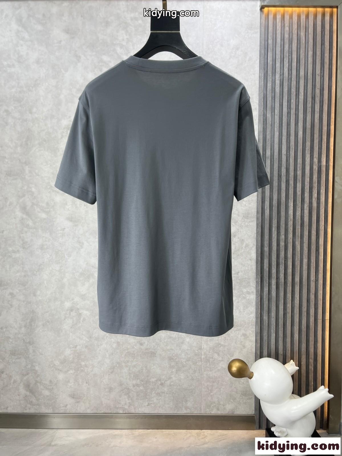 シンプル おしゃれ コットン 半袖Tシャツ エルメス Tシャツ コピー グレー-1
