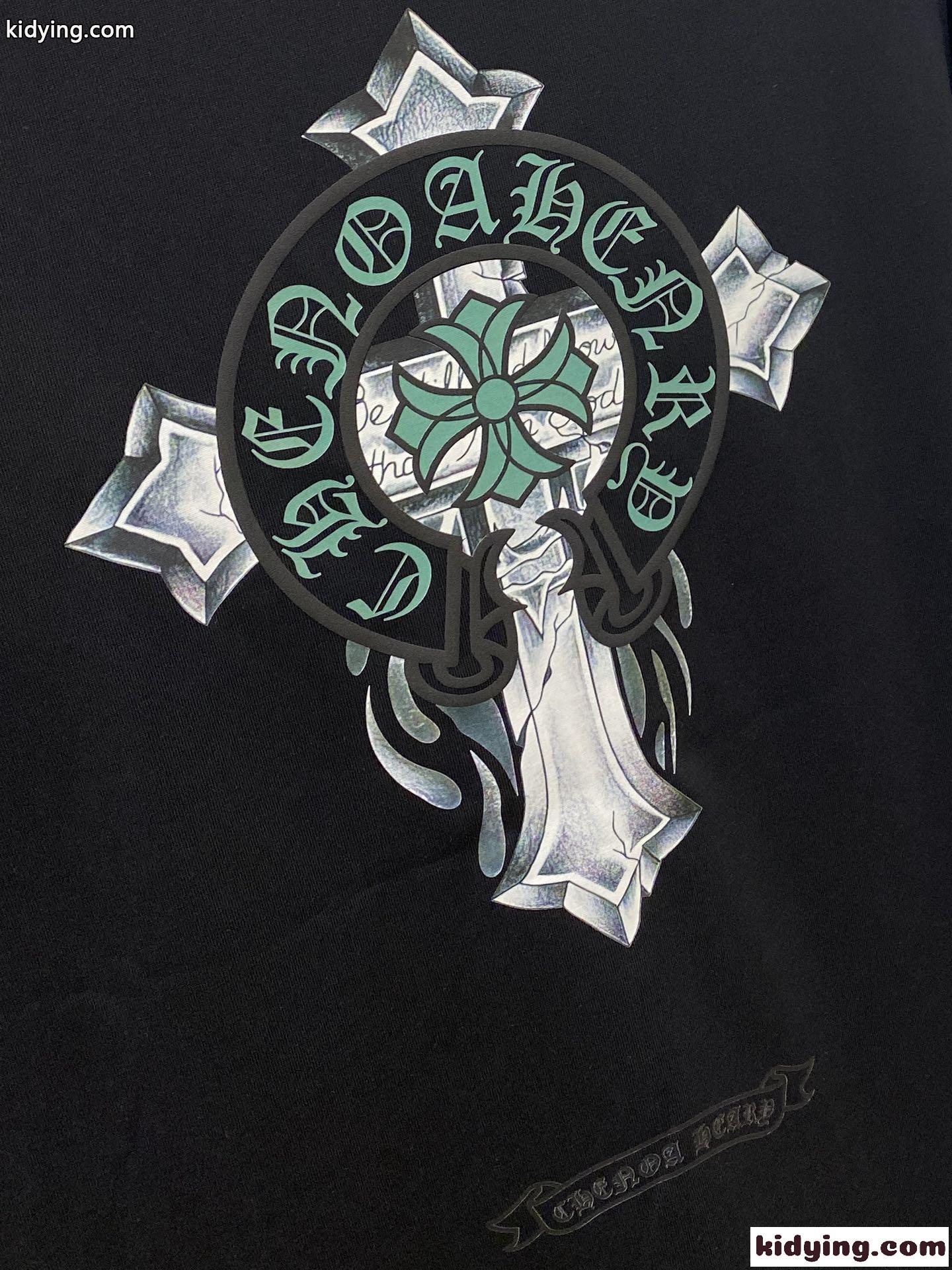 カジュアル クロムハーツ 半袖Tシャツ コピー プリント ストリート ブラック-2