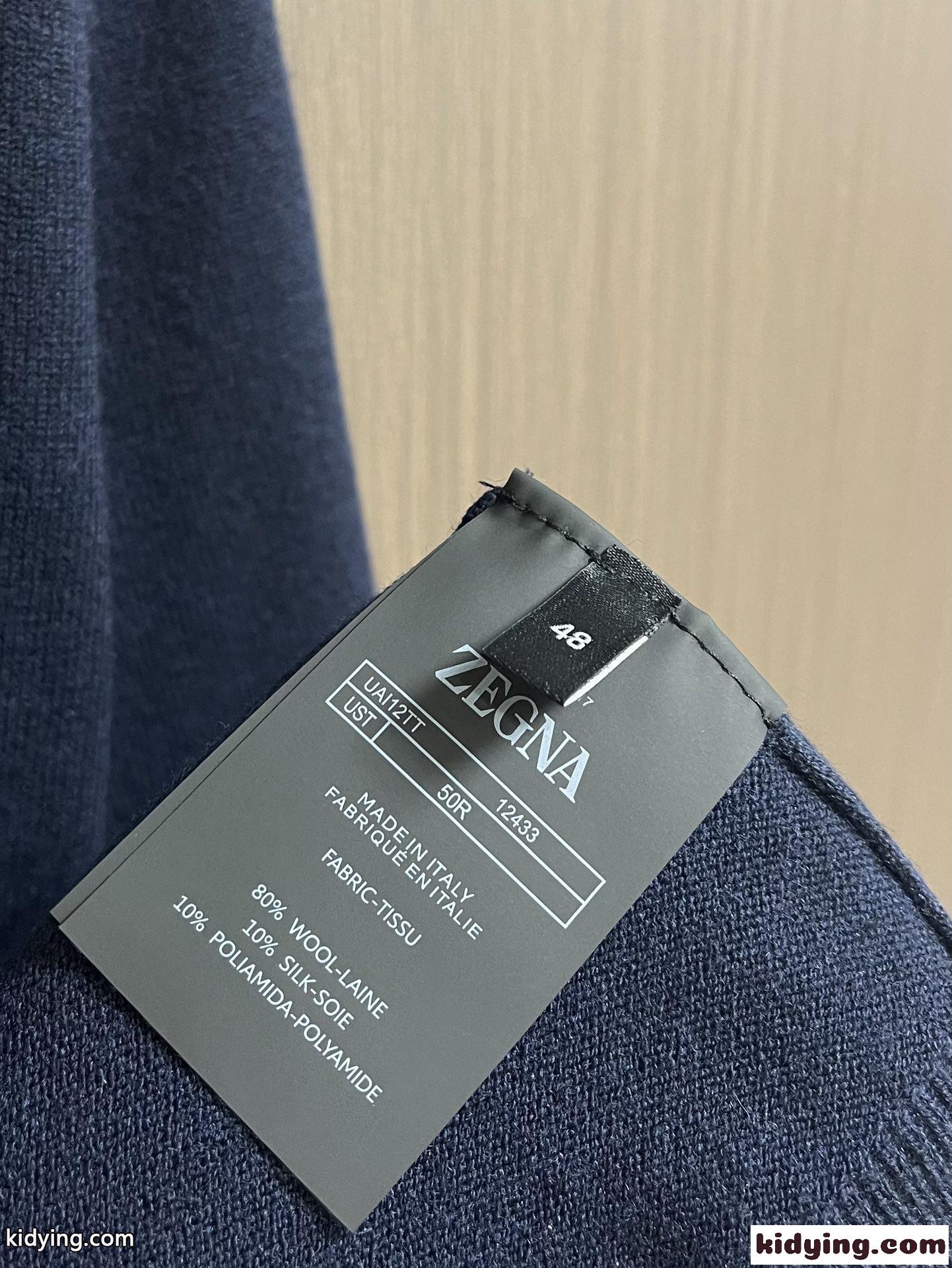 シンプル 上品 ニット ポロシャツ エルメネジルド・ゼニア Tシャツ コピー ネイビー-4