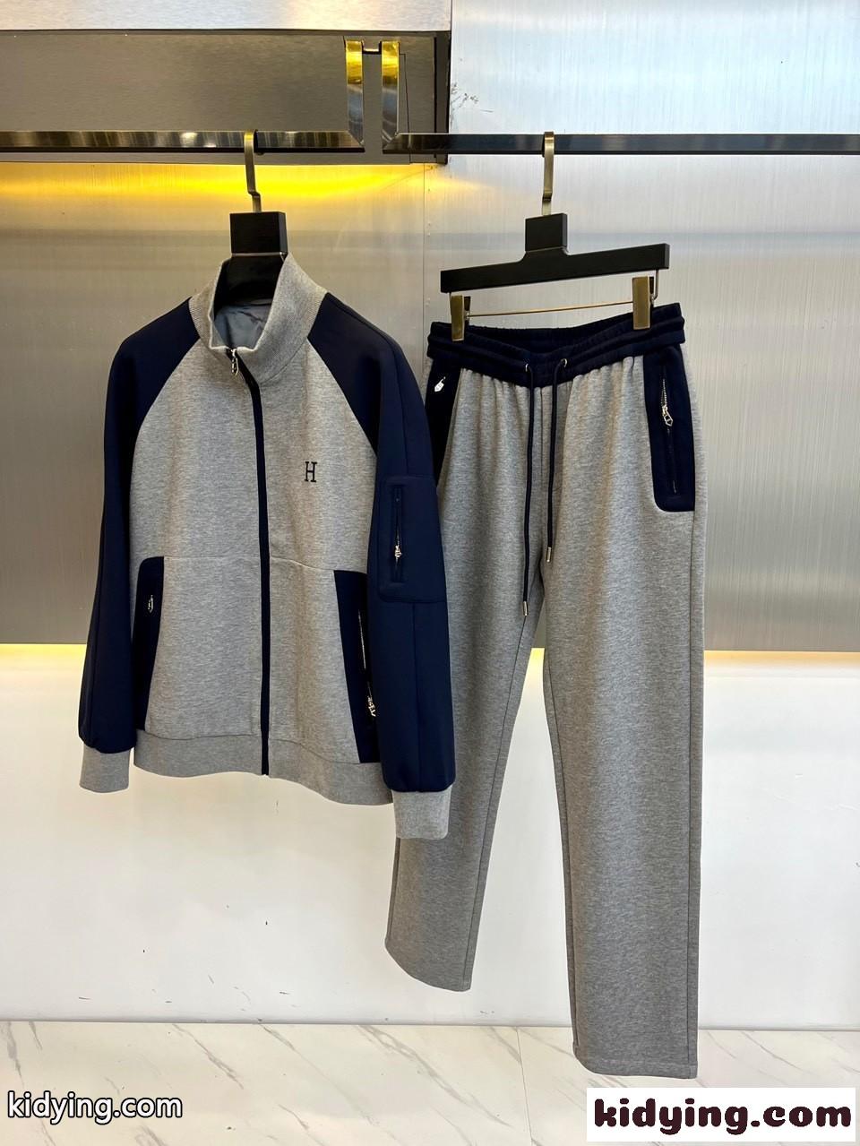 エルメス セットアップ コピー カジュアル 上下セット 合わせやすい グレー-0