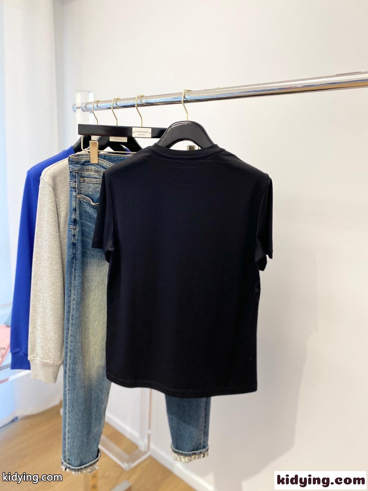 シンプル 合わせやすい クルーネック コットン バルマン Tシャツ コピー 半袖 ブラック-3