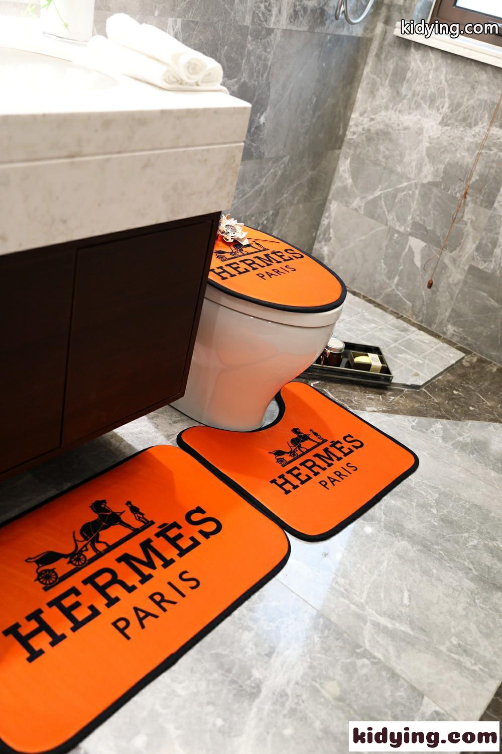 エルメス トイレマットセット コピー オレンジ 心地良いです 滑るのを防ぎます 静かな音 浴室 人気-0