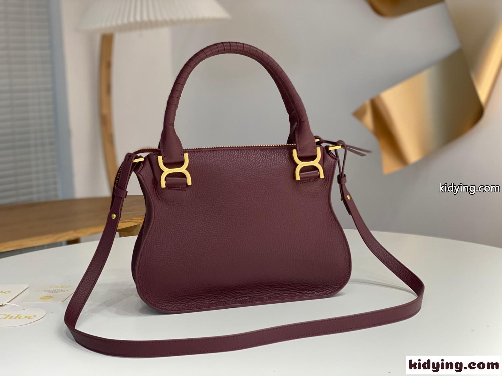 MARCIE スモール ダブルキャリーバッグ クロエ バッグ スーパーコピー ワイン-3