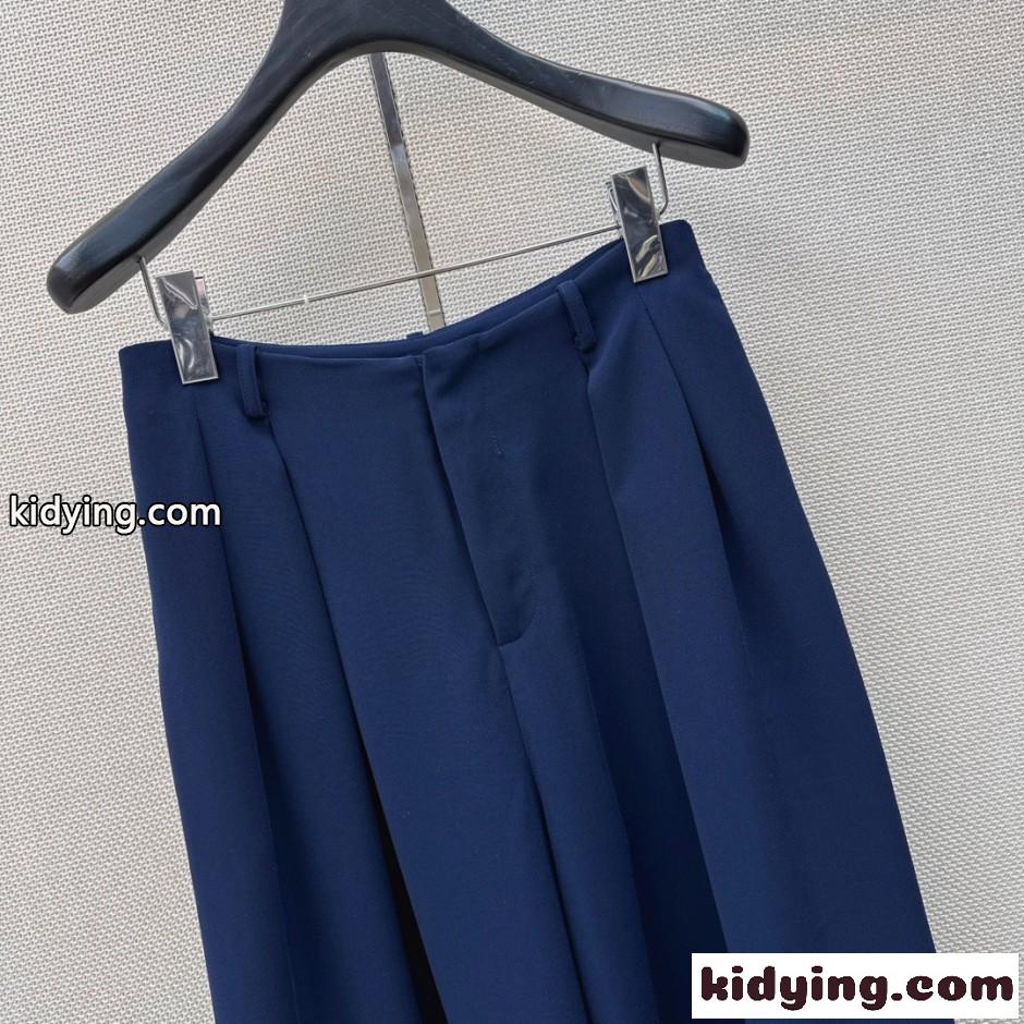 ワイドレッグ トラウザーズ ラルフローレン スラックス 偽物 ネイビー-1