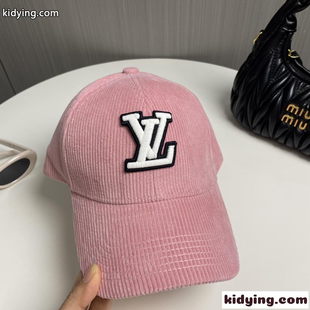 キャップ・LV シグネチャー コーデュロイ ルイヴィトン 帽子 コピー ピンク-4