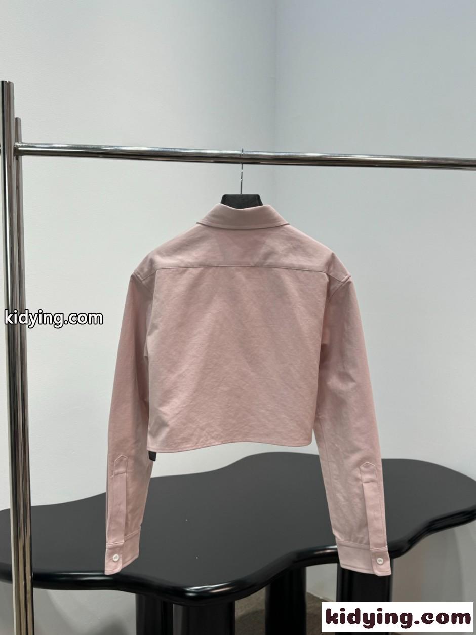 シンプル コットン クロップドシャツ バレンシアガ シャツ コピー ピンク-1