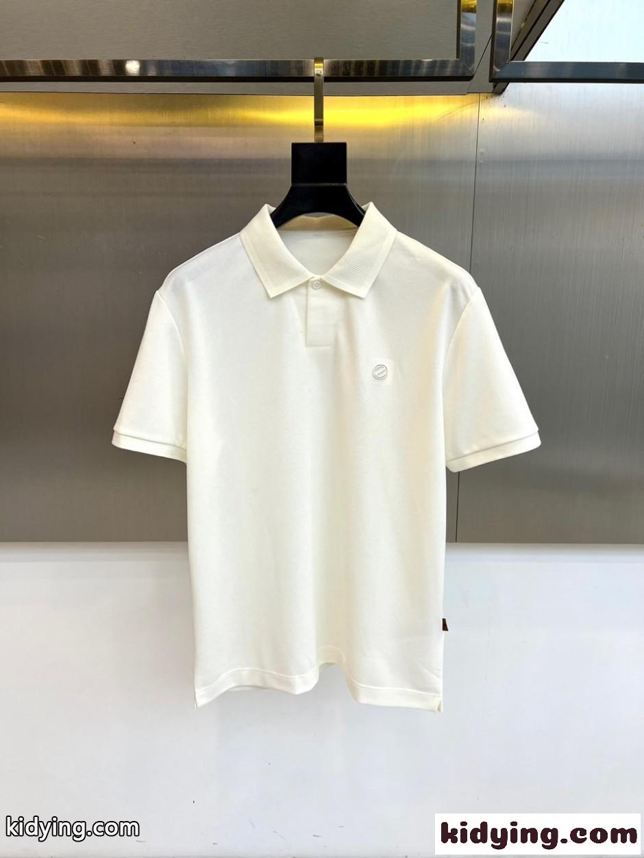 洗練された 上品 半袖 ポロシャツ エルメネジルド・ゼニア Tシャツ 偽物 ホワイト-0