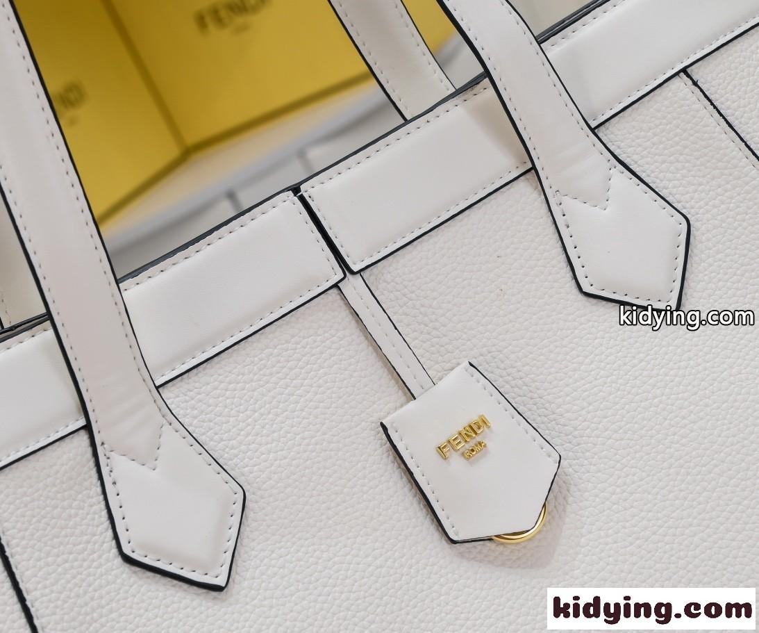 Fendi Origami ラージ 変形バッグ フェンディ バッグ コピー ホワイトレザー-4