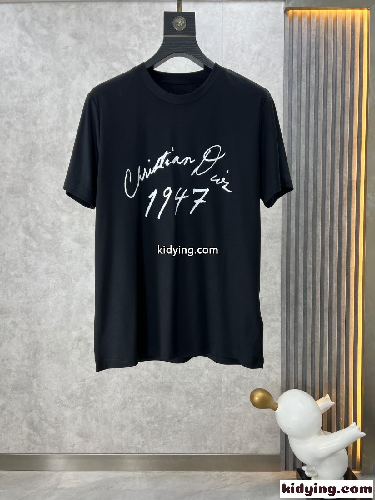 定番 カジュアル クリスチャン・ディオール 半袖Tシャツ コピー クルーネック ブラック-0