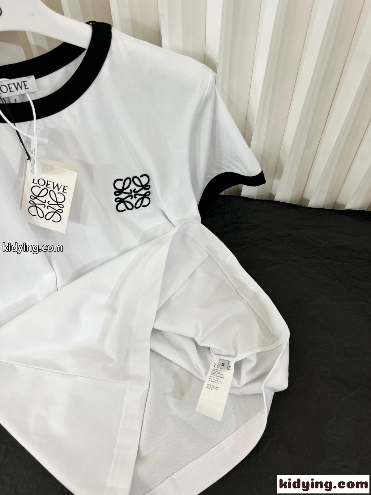 人気 定番 クルーネック アナグラム 刺繍 ロエベ tシャツ コピー 半袖 合わせやすい トップス-4