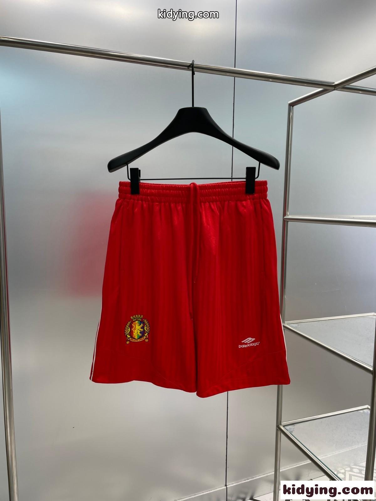 カジュアル SOCCER BAGGY ショートパンツ バレンシアガ パンツ コピー ユニセックス レッド-1