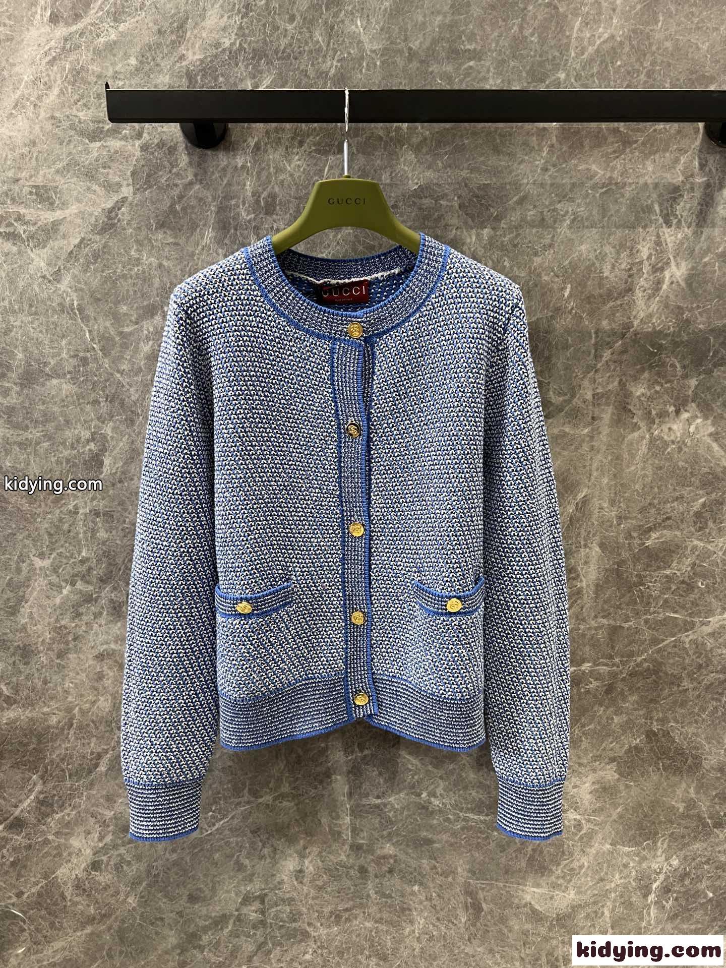 ファインコットン クルーネック カーディガン グッチ ニット コピー クルーネック-1