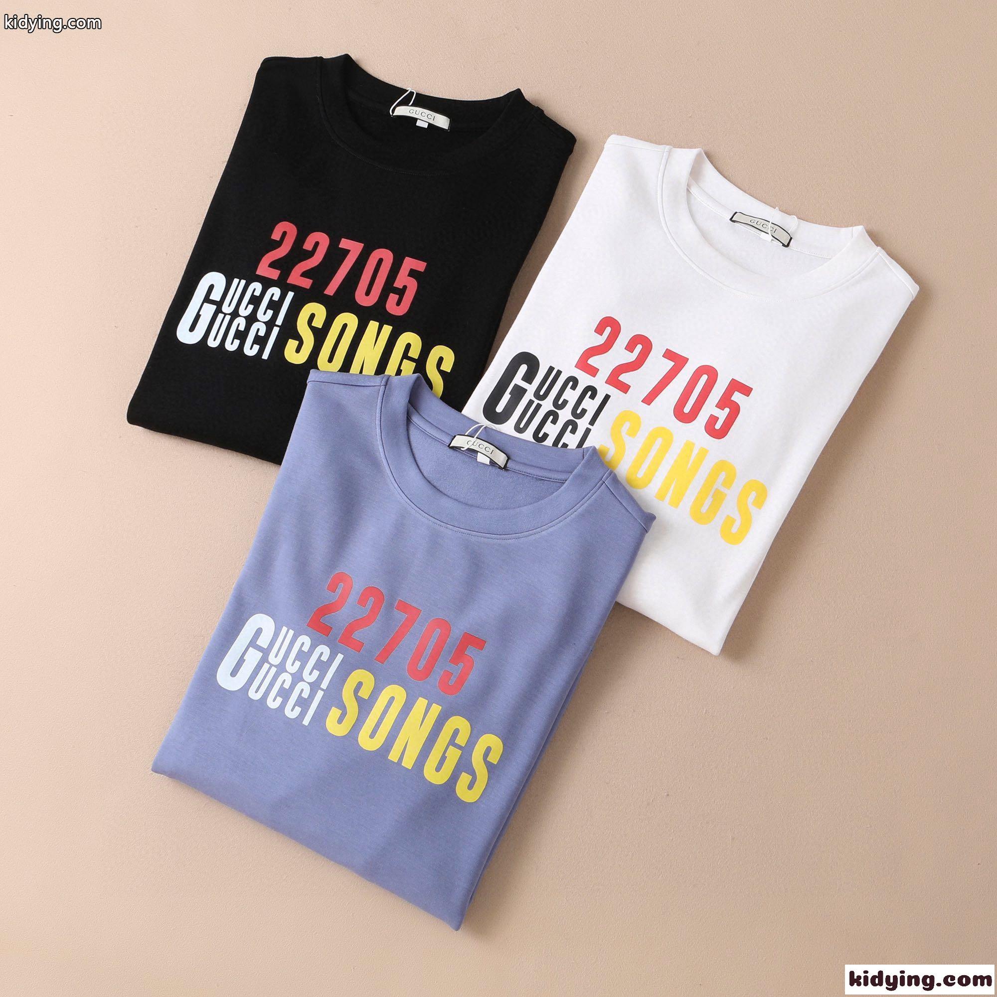 人気 プリント ラウンドネック 裏起毛 グッチ 長袖 tシャツ メンズ コピー プルオーバー ホワイト ブラック ブルー-3