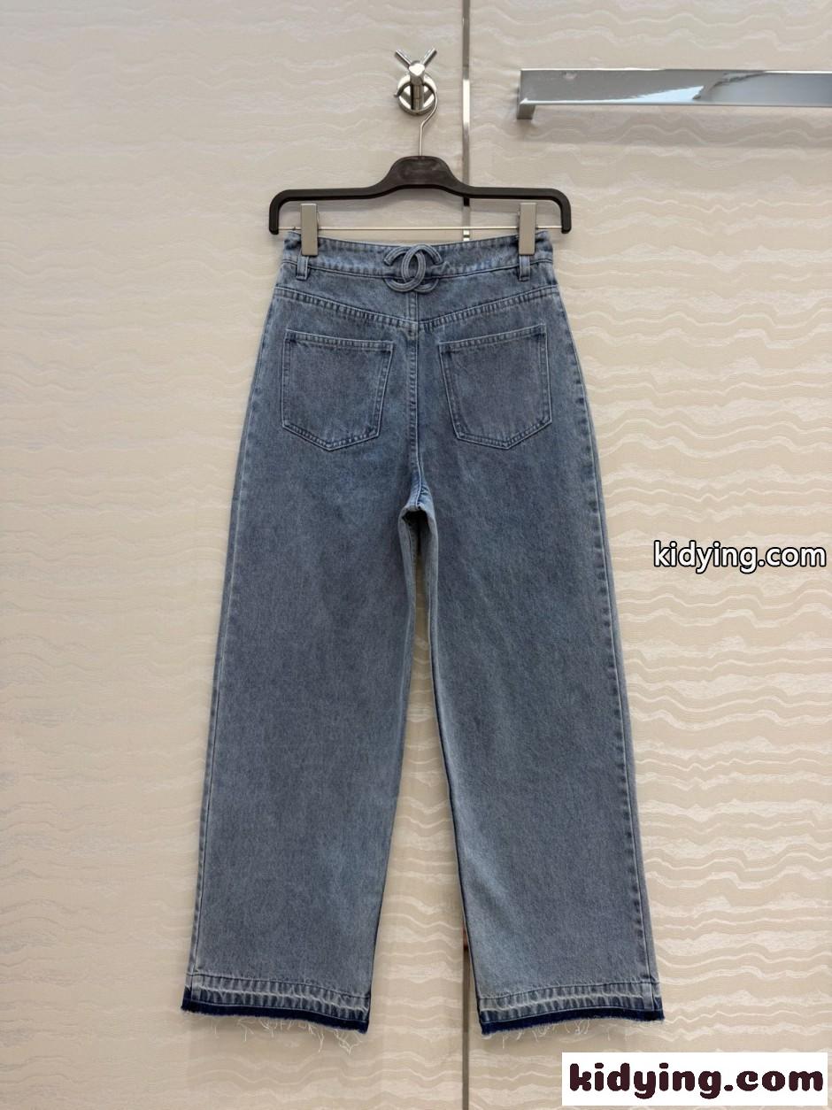 シャネル ジーンズ コピー おしゃれ チェーンディテール デニムパンツ-3