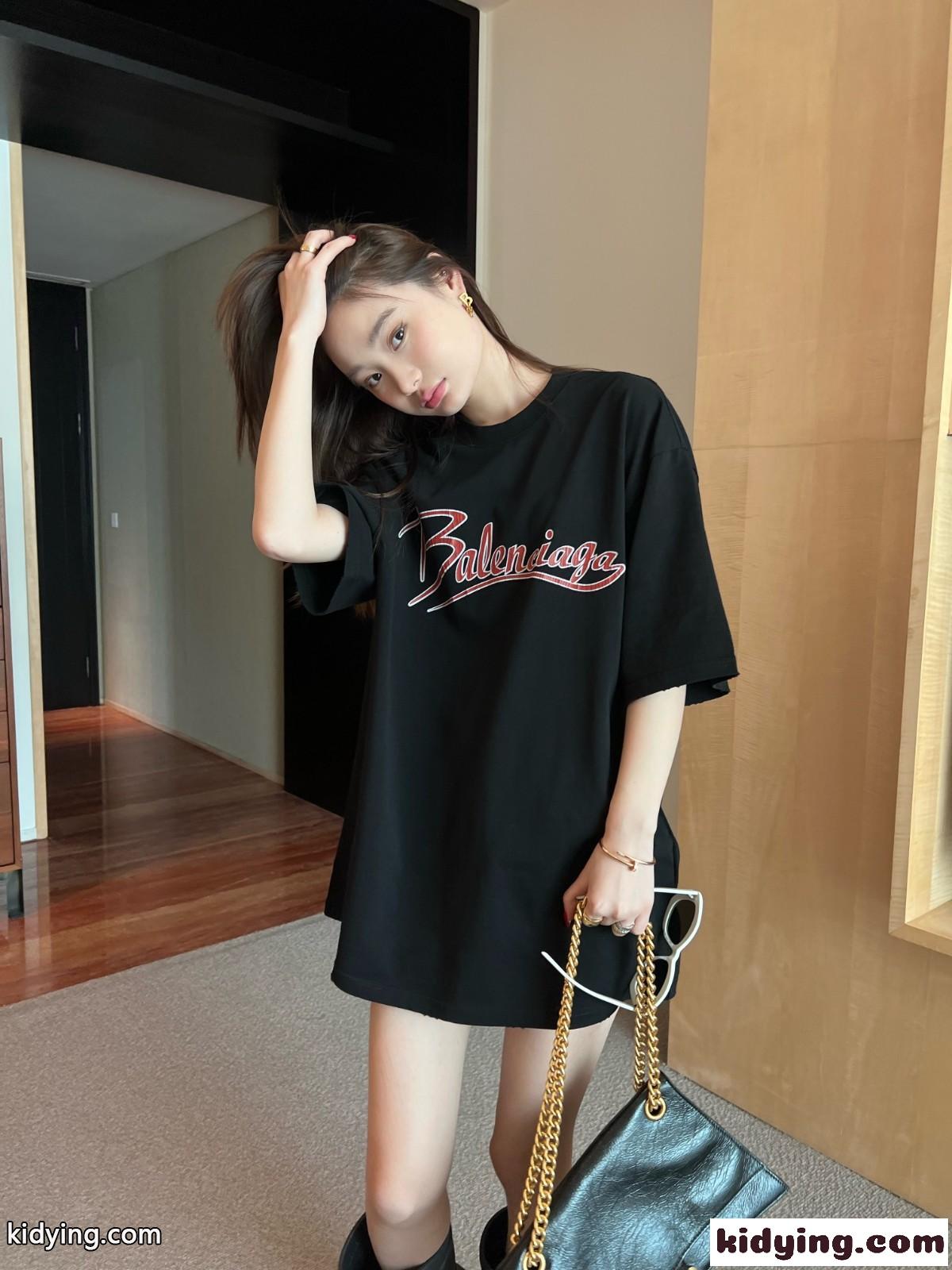 BALENCIAGA ロゴプリント コットンTシャツ バレンシアガ Tシャツ コピー ユニセックス-5