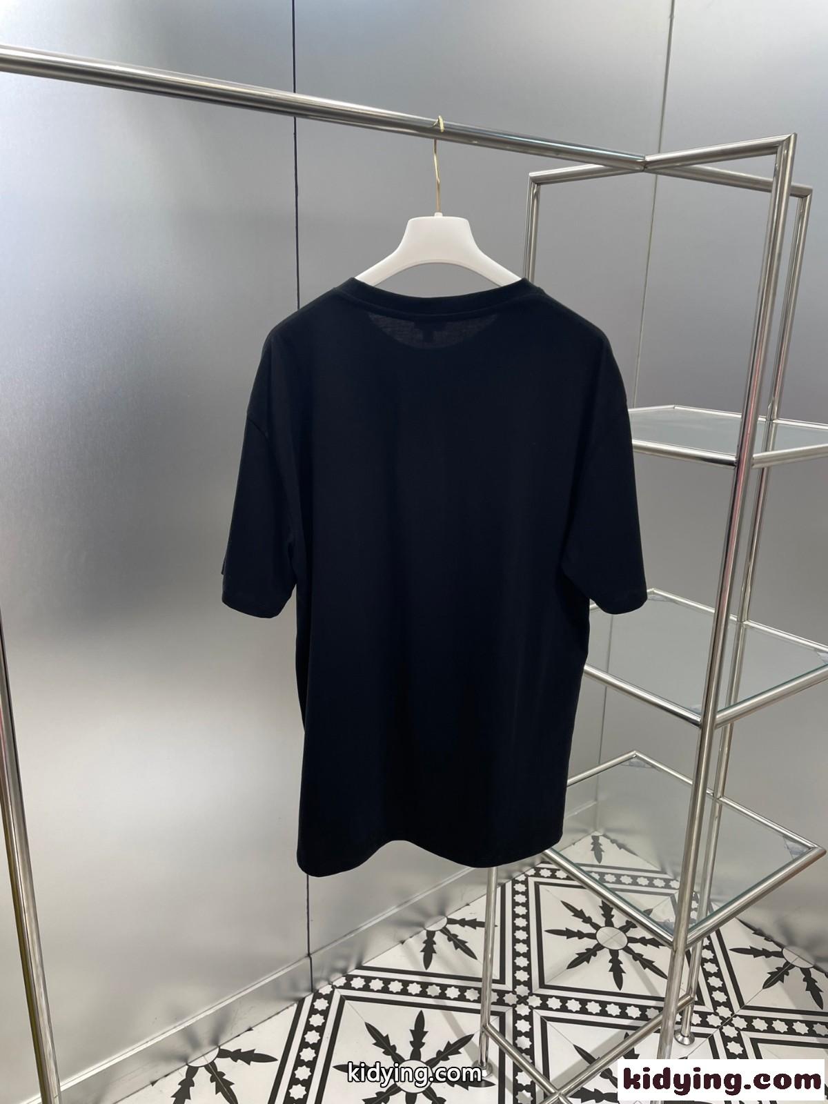 ユニセックス アナグラム コットン 半袖Tシャツ ロエベ Tシャツ コピー ロゴ カジュアル-1
