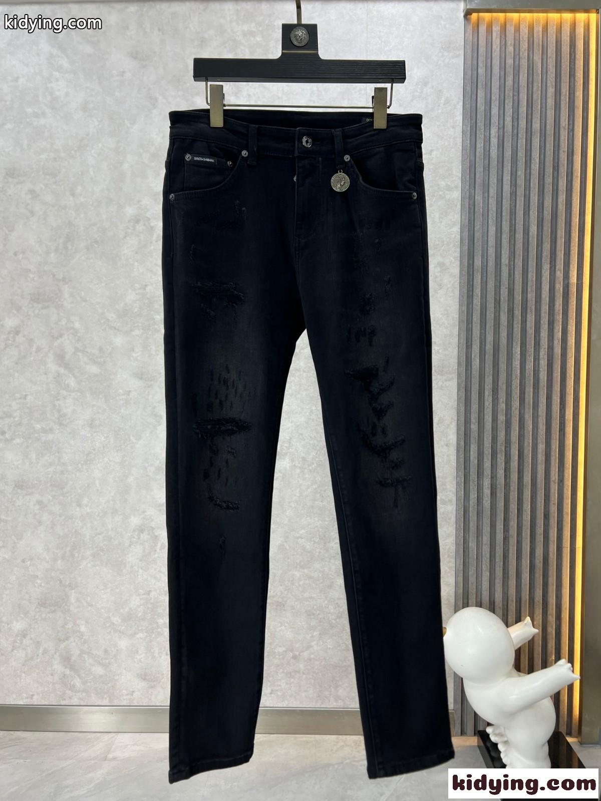 おしゃれ ドルチェ&ガッバーナ ジーンズ コピー 合わせやすい ダメージ加工 メンズ デニムパンツ-0