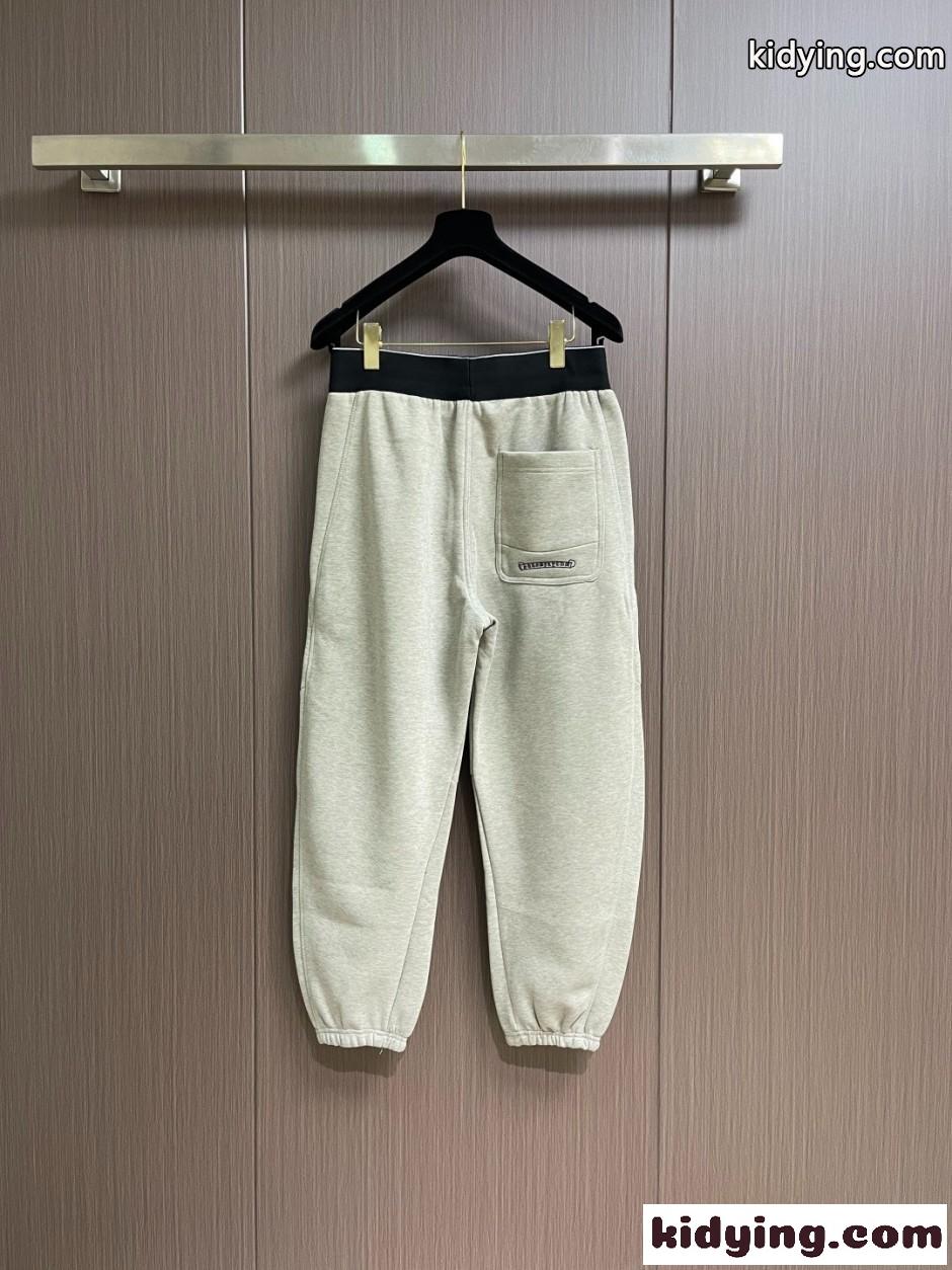 ロゴウエストバンド クロスパッチ スウェットパンツ クロムハーツ パンツ 偽物 ライトグレー-1