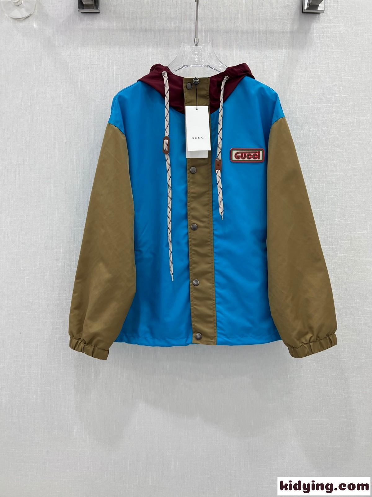 春夏 フーデッド ジャケット グッチ ジャケット コピー 配色 カジュアル-0