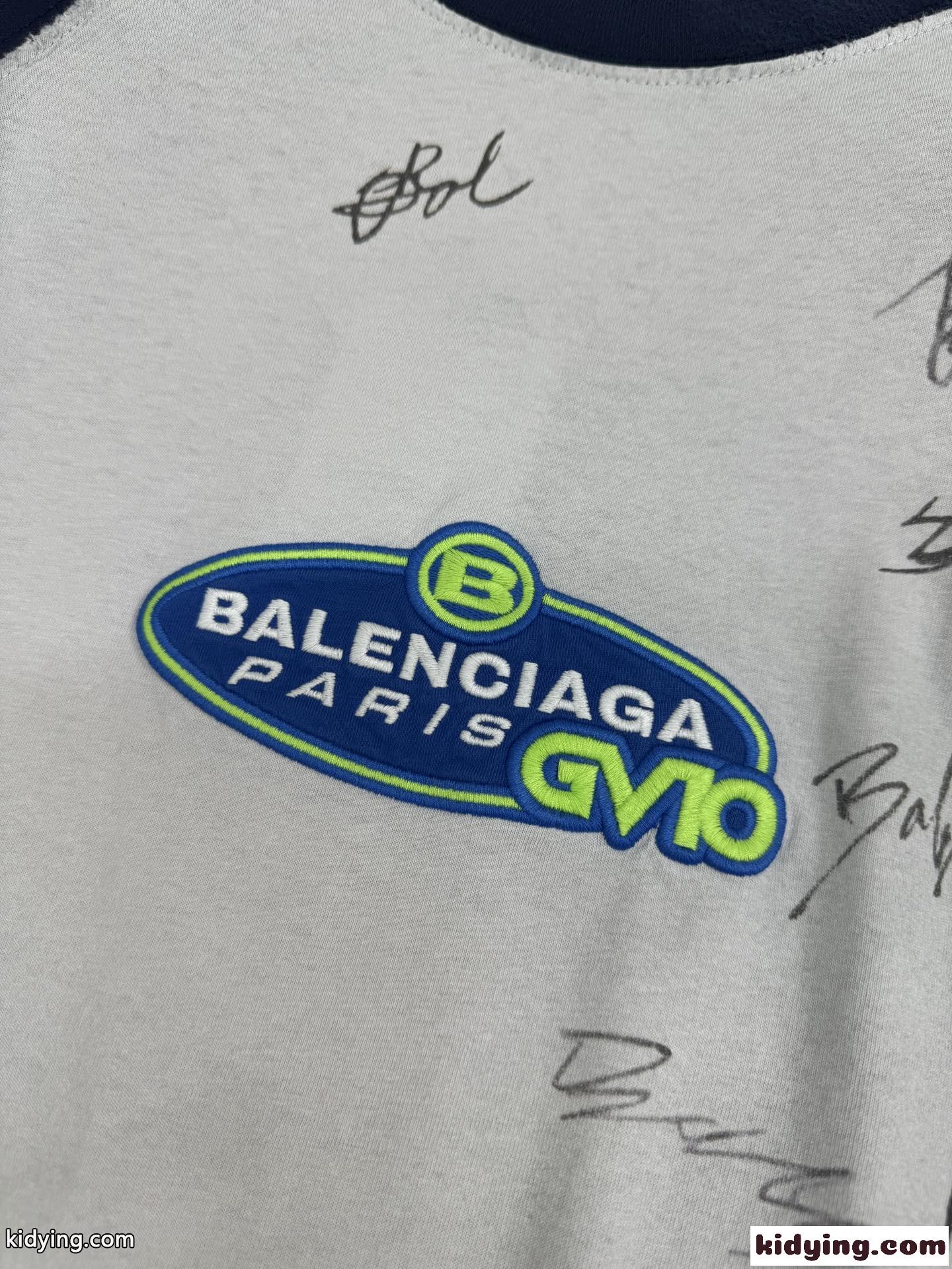 ラグラン オーバーサイズ 半袖Tシャツ バレンシアガ Tシャツ 偽物 ホワイト-4