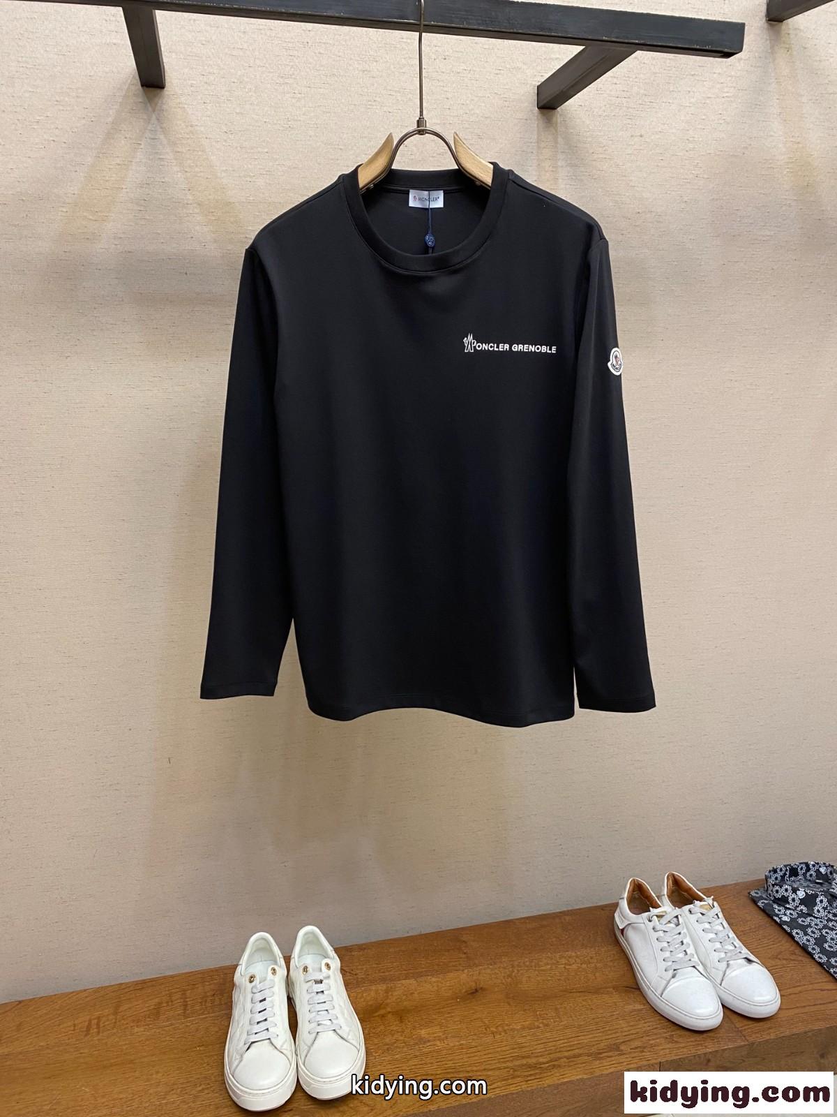 モンクレール Tシャツ 偽物 シンプル 洗練された クルーネック 長袖Tシャツ-2