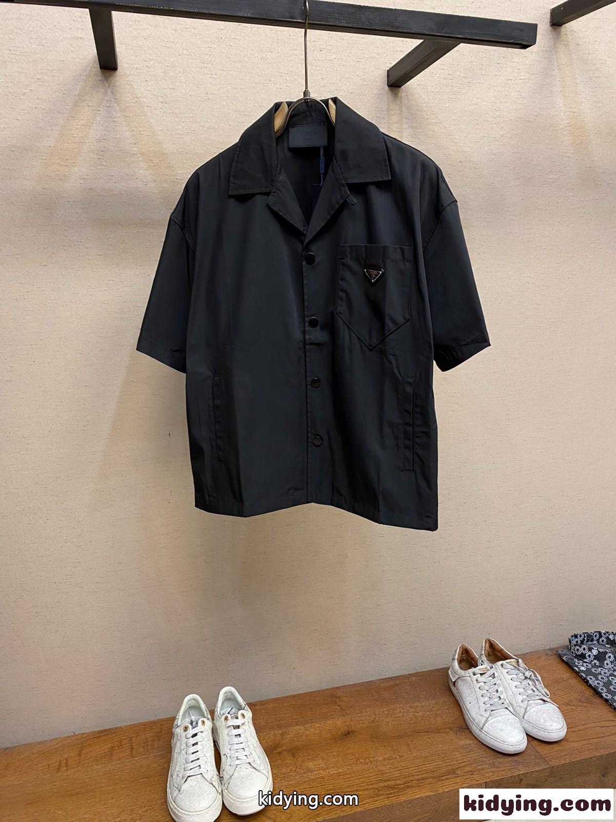 洗練された ナイロン 半袖シャツ プラダ シャツ コピー メンズ カジュアル-2