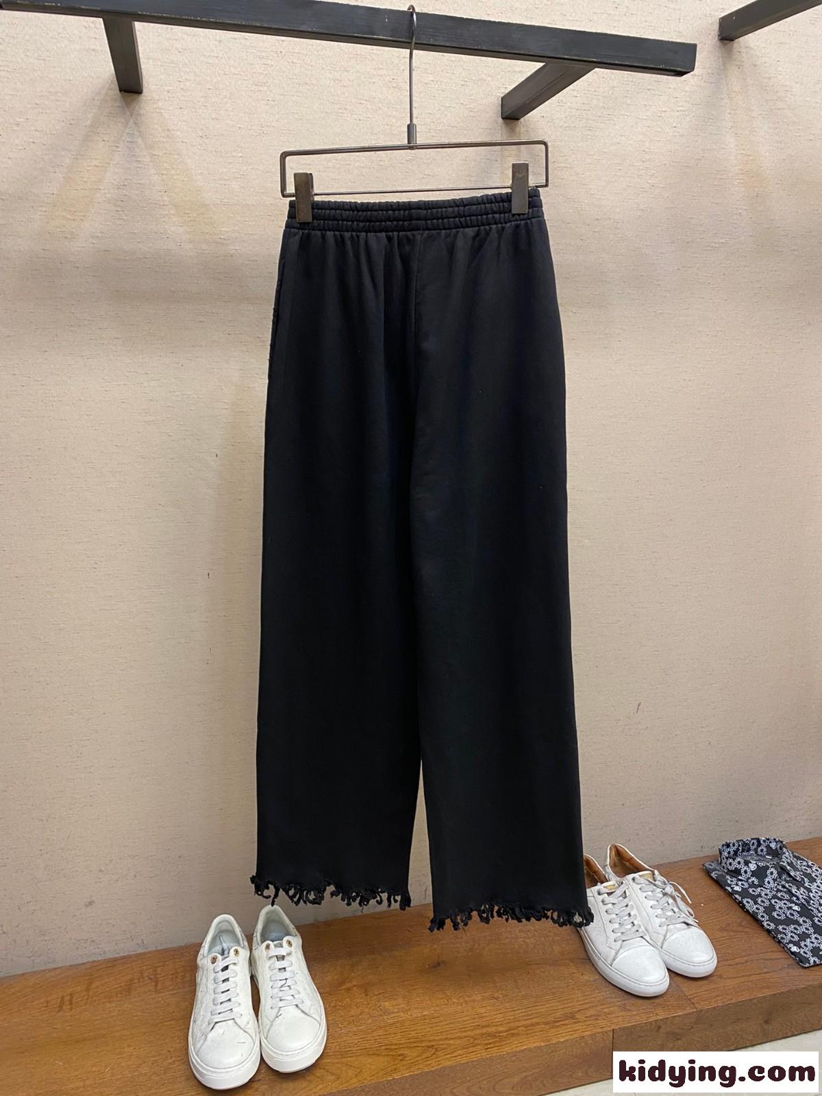 ユニセックス カジュアル スウェットパンツ バレンシアガ パンツ コピー ブラック-1