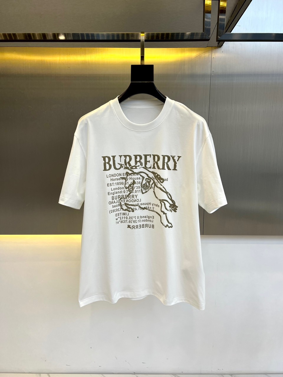 カジュアル ロゴ入り コットン Tシャツ バーバリー 半袖Tシャツ コピー ホワイト-0