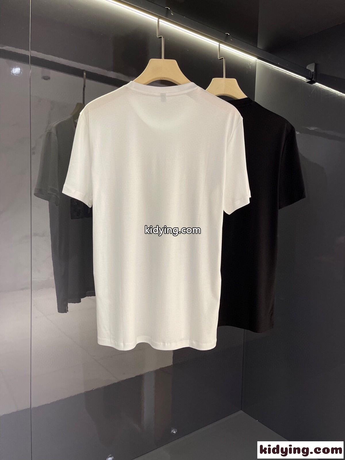 着心地いい シルケット コットン クルーネック ロゴ プリント エルメス 半袖tシャツ コピー 夏 トップス-1