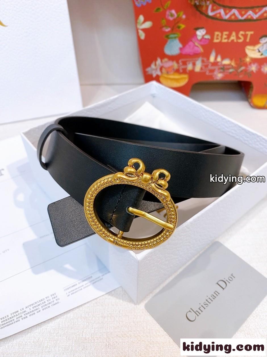 クリスチャン・ディオール Dior Médaillon ベルト コピー 30mm ブラック-0