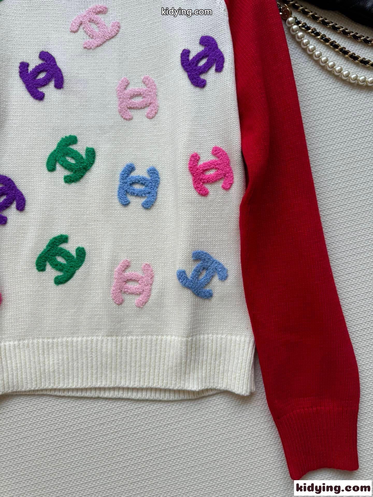 可愛い CCロゴ シャネル セーター コピー クルーネック ウール ニット-3