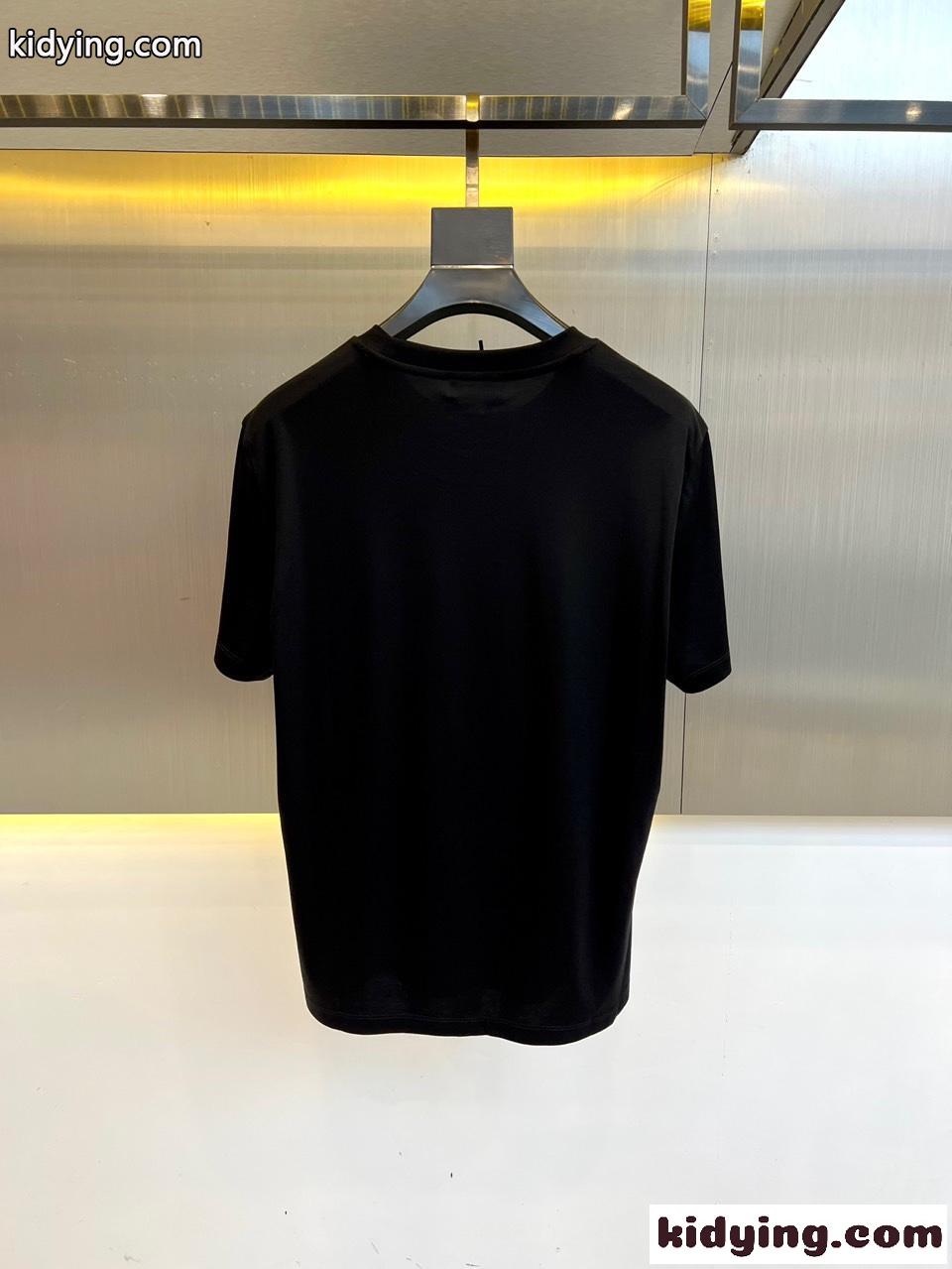 シンプル メドゥーサ刺繍 半袖Tシャツ ヴェルサーチェ Tシャツ コピー クルーネック ブラック-3