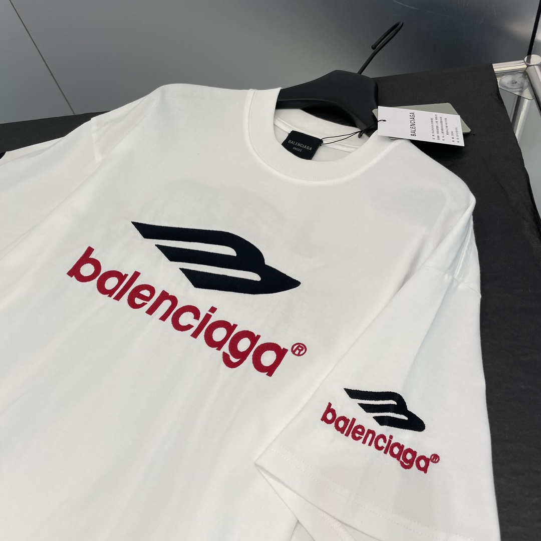 人気 おしゃれ バレンシアガ 3B SPORTS ICON Tシャツ コピー クルーネック 半袖 ホワイト-3