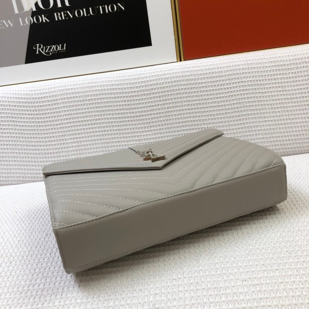 シルバー金具 定番 人気 ショルダーバッグ イヴ・サンローラン バッグ コピー グレー-3